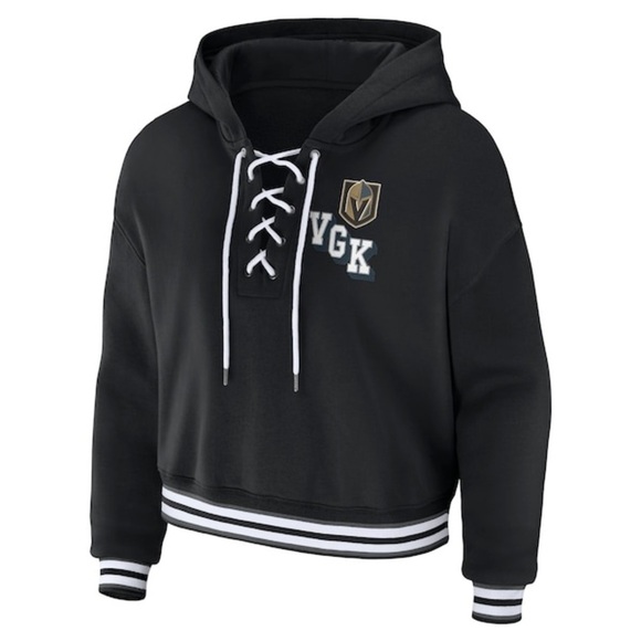 Wear by Erin Andrews NHL Vegas Golden Knights Lace Up Women’s Cropped Sweatshirt - Picture 1 of 13